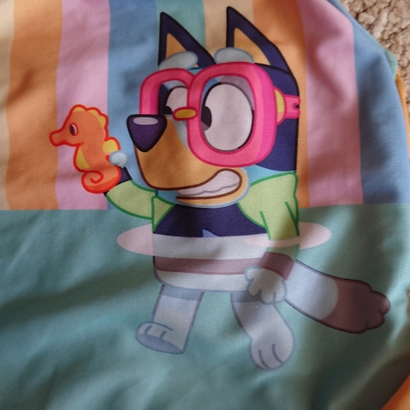 Bluey One Piece Swimsuit - Blue and Orange size 3T - Picture 8 of 13